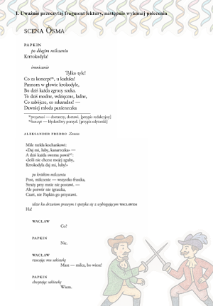 Karta pracy "Zemsta"