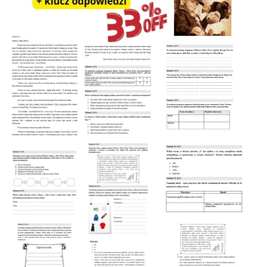 Zestaw 5 arkuszy egzaminacyjnych „Chłopcy z Placu Broni” + klucz odpowiedzi, egzamin ósmoklasisty, -33%