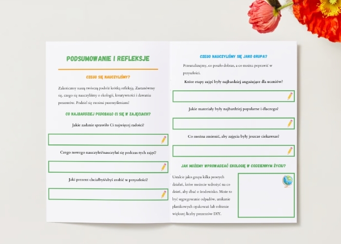 Przewodnik dydaktyczny. Plan lekcji. Ekologiczne prezenty. Pomysły na rękodzieło. Nauka planowania budżetu. Świadomość ekologiczna.
