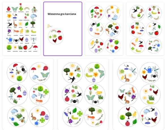 Wiosenne dobble - 31 krążków