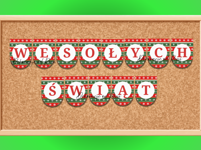 Wesołych Świat - girlanda wzór 3