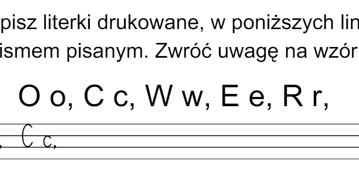 Sprawdzian literki pisane - klasa 1
