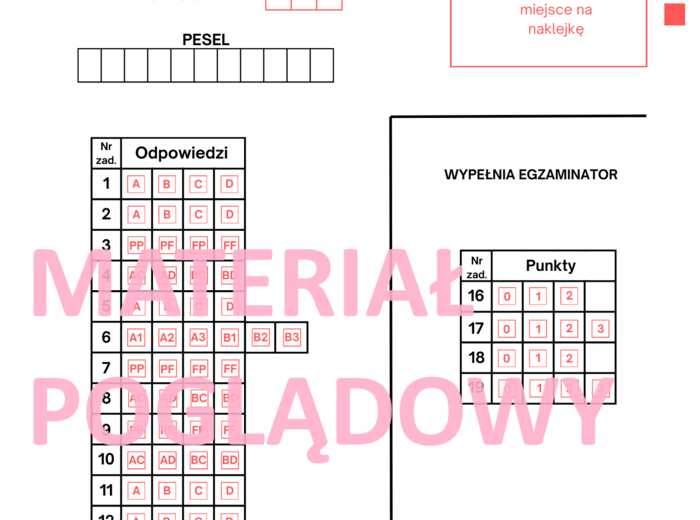 Karta odpowiedzi egzamin ósmoklasisty matematyka 2021-2024