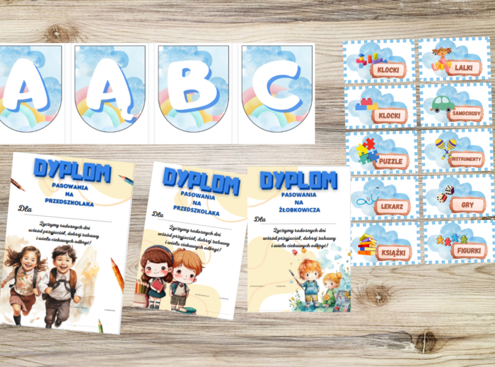 Na rozpoczęcie roku dekoracje- pakiet chmurki