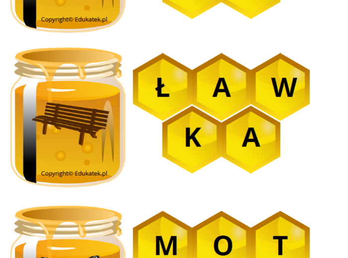 Miodowa rozsypanka literowa – nauka czytania