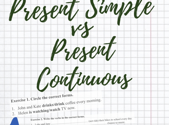 Present Simple vs Present Continuous - test, sprawdzian, karta pracy