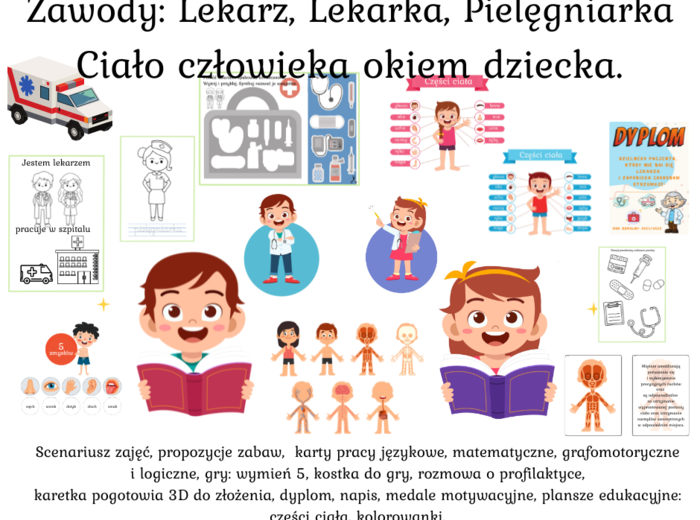 Poznajemy zawody: Lekarz, lekarka, pielęgniarka