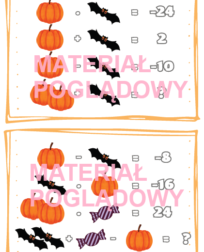 Zagadki logiczne w zbiorze liczb całkowitych Halloween
