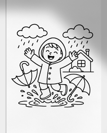 Karty obrazkowe – „Co robić, gdy pada deszcz?” (puzzle, układanki, klocki, lepienie z plasteliny).