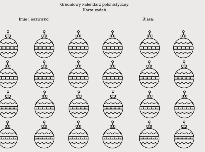 Grudniowy kalendarz polonistyczny-wersja 2.