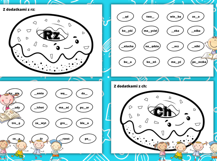 Tłusty czwartek. Ortograficzne pączki - h, ch, u, ó, rz, ż.