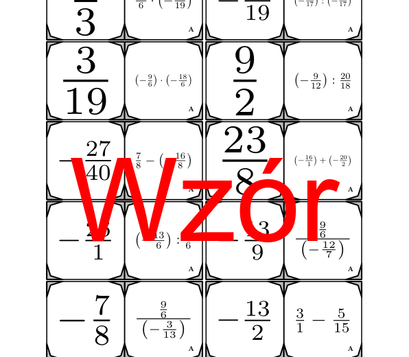 Domino - Arytmetyka dodatnich i ujemnych ułamków | matematyka
