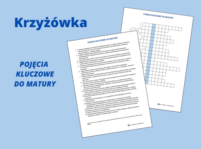 Krzyżówka – pojęcia kluczowe do matury