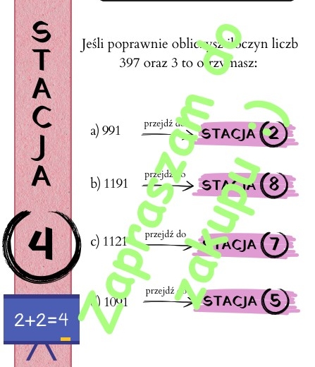Stacje zadaniowe jako pomysł na lekcję - działania pisemne.