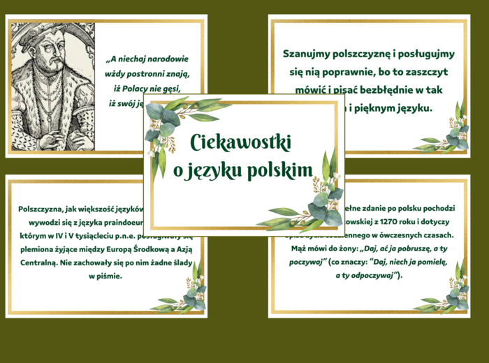 DZIEŃ JĘZYKA OJCZYSTEGO – Ciekawostki o języku polskim - gazetka – biblioteka – świetlica – 15 stron – wersja 3