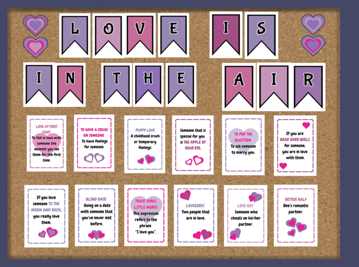 Walentynkowa gazetka szkolna, angielskie idiomy i powiedzenia