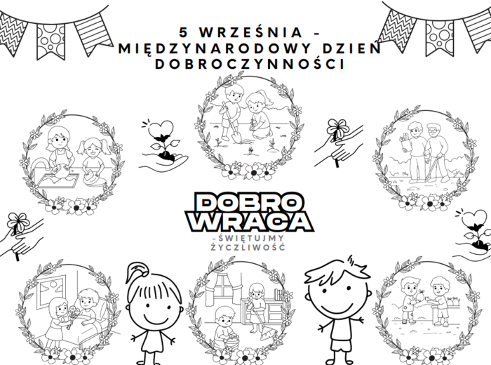Dobroczynność w małych gestach – gazetka do kolorowania| 20 stron A4 do druku| Idealna dla przedszkolaków i młodszych klas młodszych