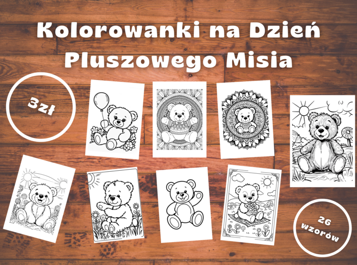 Kolorowanki na Dzień Pluszowego Misia