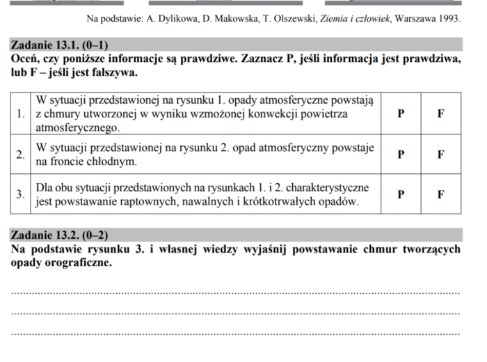 Zadania maturalne z geografii – Atmosfera