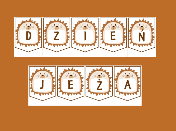 DZIEŃ JEŻA – biblioteka – świetlica – girlanda – gazetka – wersja 2