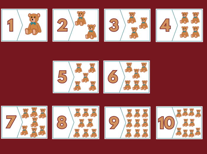 MISIOWE LICZENIE – Dzień Pluszowego Misia - puzzle – układanka- układanki – biblioteka – świetlica – przedszkole – 2 wersje