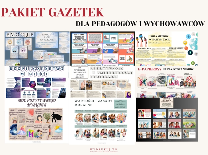 PAKIET GAZETEK NA CAŁY ROK SZKOLNY DLA PEDAGOGÓW I WYCHOWAWCÓW - 10 ZESTAWÓW