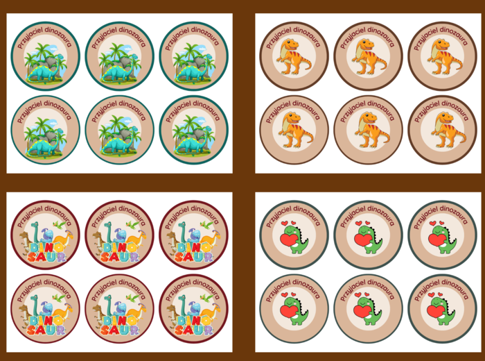 DZIEŃ DINOZAURA – medale – 4 wersje – biblioteka – świetlica – przedszkole