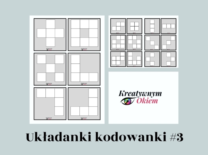 Układanki lewopółkulowe - kodowanki w białej wersji