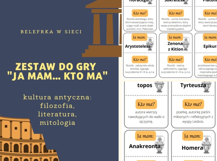 "Ja mam... kto ma?" Zestawy kart dydaktycznych - kultura antyczna