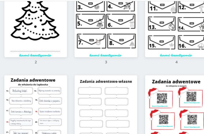 Kalendarz adwentowy- lapbook