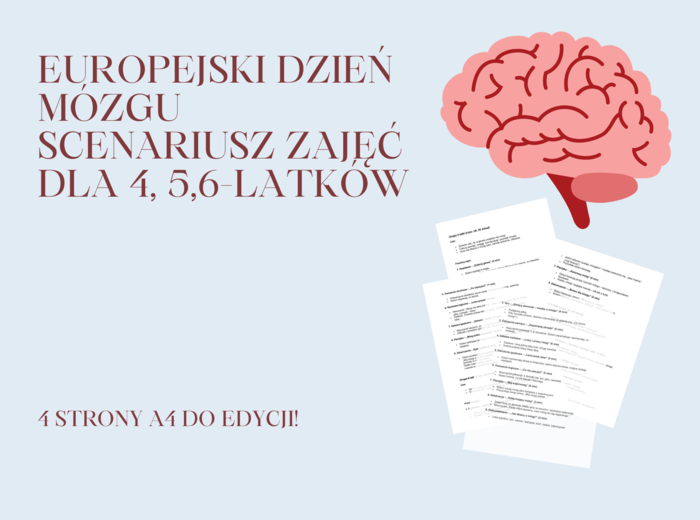 Europejski Dzień Mózgu - scenariusz zajęć dla 4,5,6latków/ przedszkole
