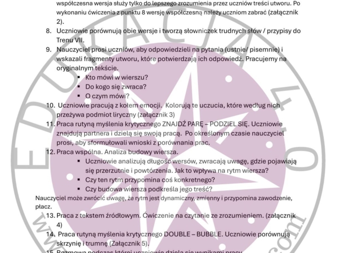 Tren VII + bonusy do pracy z trenami J.Kochanowskiego