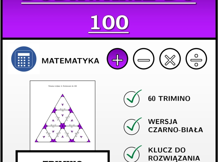 Trimino - Dodawanie do 100 | matematyka