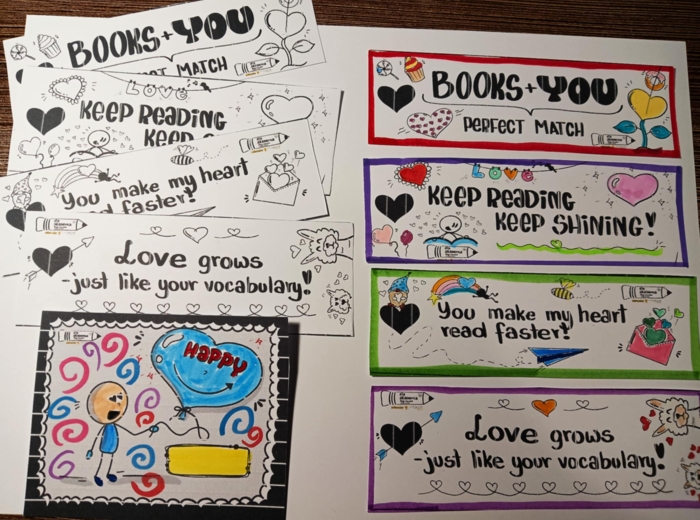 Walentynkowe zakładki do książek  - DARMOWE