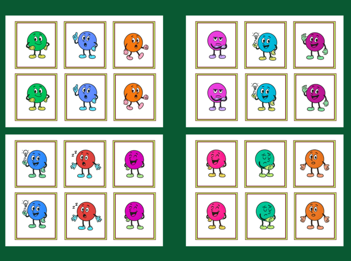 Dzień Kropki – MEMORY z kolorowymi kropkami jako postaciami – 8 stron - biblioteka - świetlica