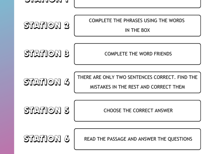 Together 4 Unit 5 - stacje zadaniowe