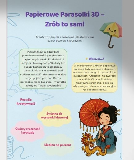 Papierowe parasolki 3D