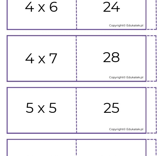 Fiszki – tabliczka mnożenia
