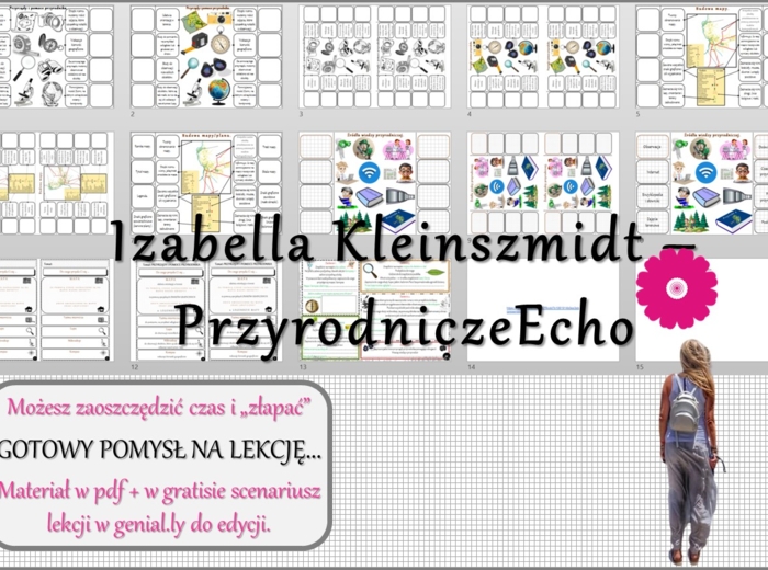Pomysł na lekcję/karta pracy/stacje zadaniowe/notatki/ materiał do lekcji do tematu „Przyrządy i pomoce przyrodnika” w pdf. W gratisie niekomercyjny scenariusz lekcji/pomysł na lekcję w programie genial.ly do edycji. Na podstawie wydawnictwa Nowa Era. Pr