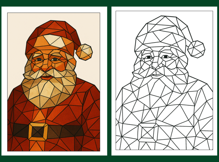 🎄 Zestaw 30 świątecznych kolorowanek – Boże Narodzenie - mozaika / witraż / low-poly 🎄- kolorowanki - biblioteka - świetlica - zajęcia z wychowawcą - zajęcia kreatywne