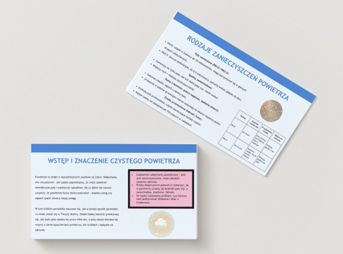 Badanie zanieczyszczenia powietrza w okolicy (zawieszenie białej tkaniny i obserwacja osiadającego pyłu).