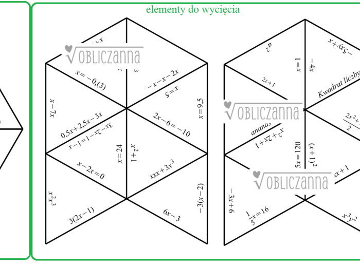 Układanka TRIMINO - wyrażenia algebraiczne