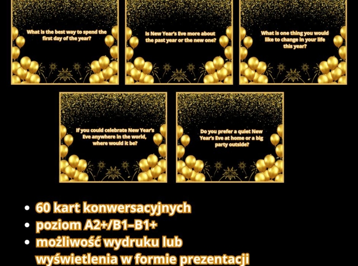 Happy New Year! | 60 ESL Conversation Questions – New Year Edition | Speaking for Teens & Adults | A2+/B1–B1+