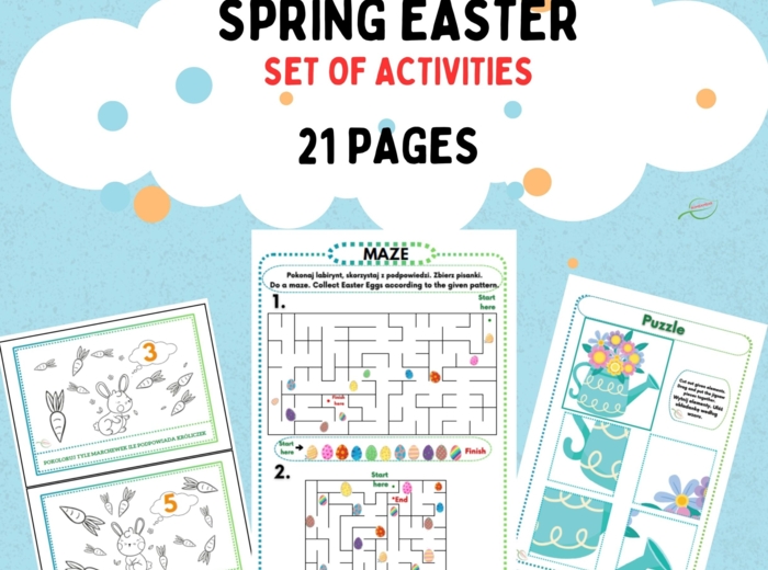 Spring Easter set of activities/ Wiosna Wielkanoc zestaw zadań dla przedszkola, na zajęcia rewalidadyjne/ rewalidacja indywidualna, dobre dla SPE