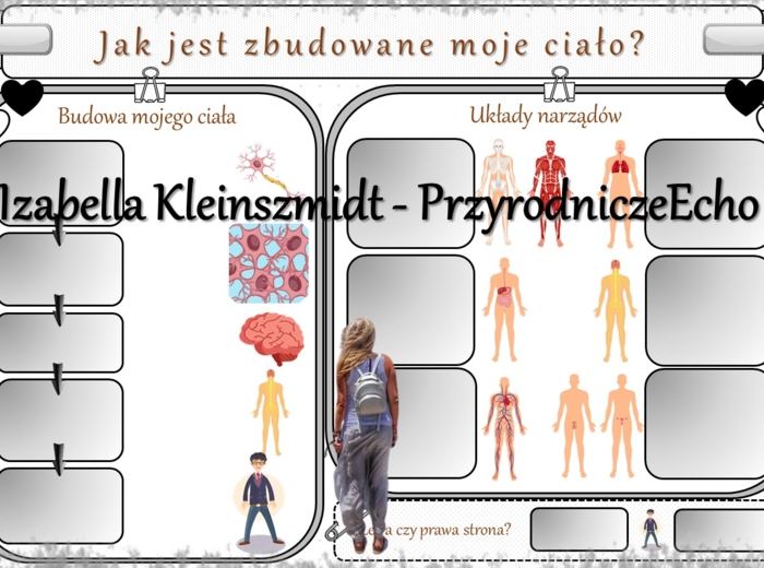 Karta pracy „Jak jest zbudowane moje ciało?” wykonana w power point do edycji. Przyroda 4, „Ja i moje ciało” na podstawie wydawnictwa WSiP