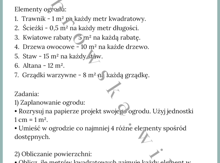 Projekt ogrodu - praktyczne zastosowanie matematyki