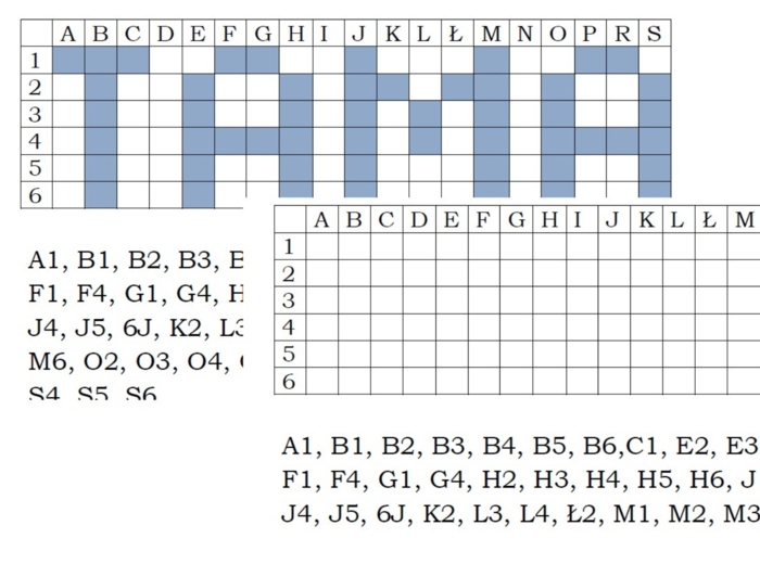 Kodowanka dla klasy 1 z hasłem tama