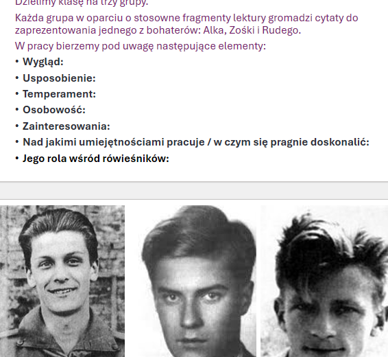 Rudy, Alek, Zośka. Bohaterowie KAMIENI NA SZANIEC