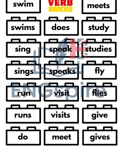 LEGO Grammar Fun – Present Simple, to be i can w formie gry