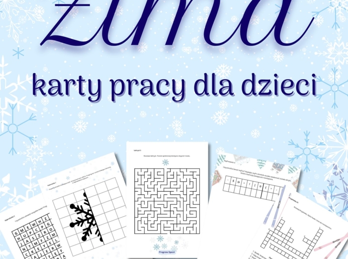 Zestaw kart pracy dla dzieci - Zima